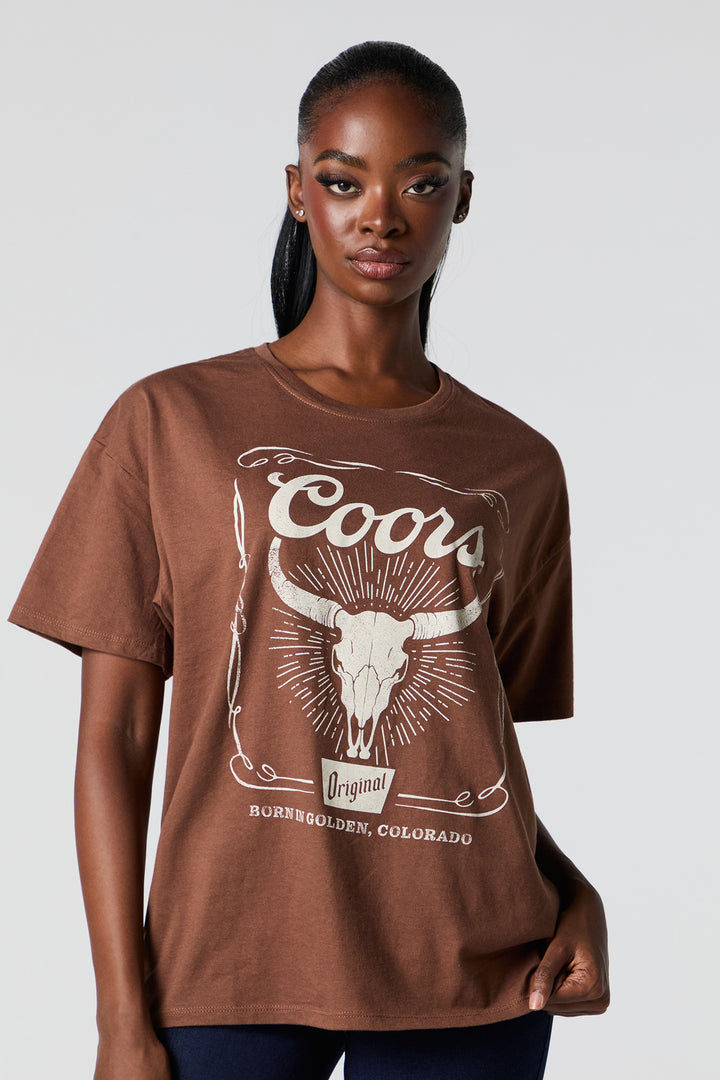 T-shirt de coupe garçonne à imprimé Coors