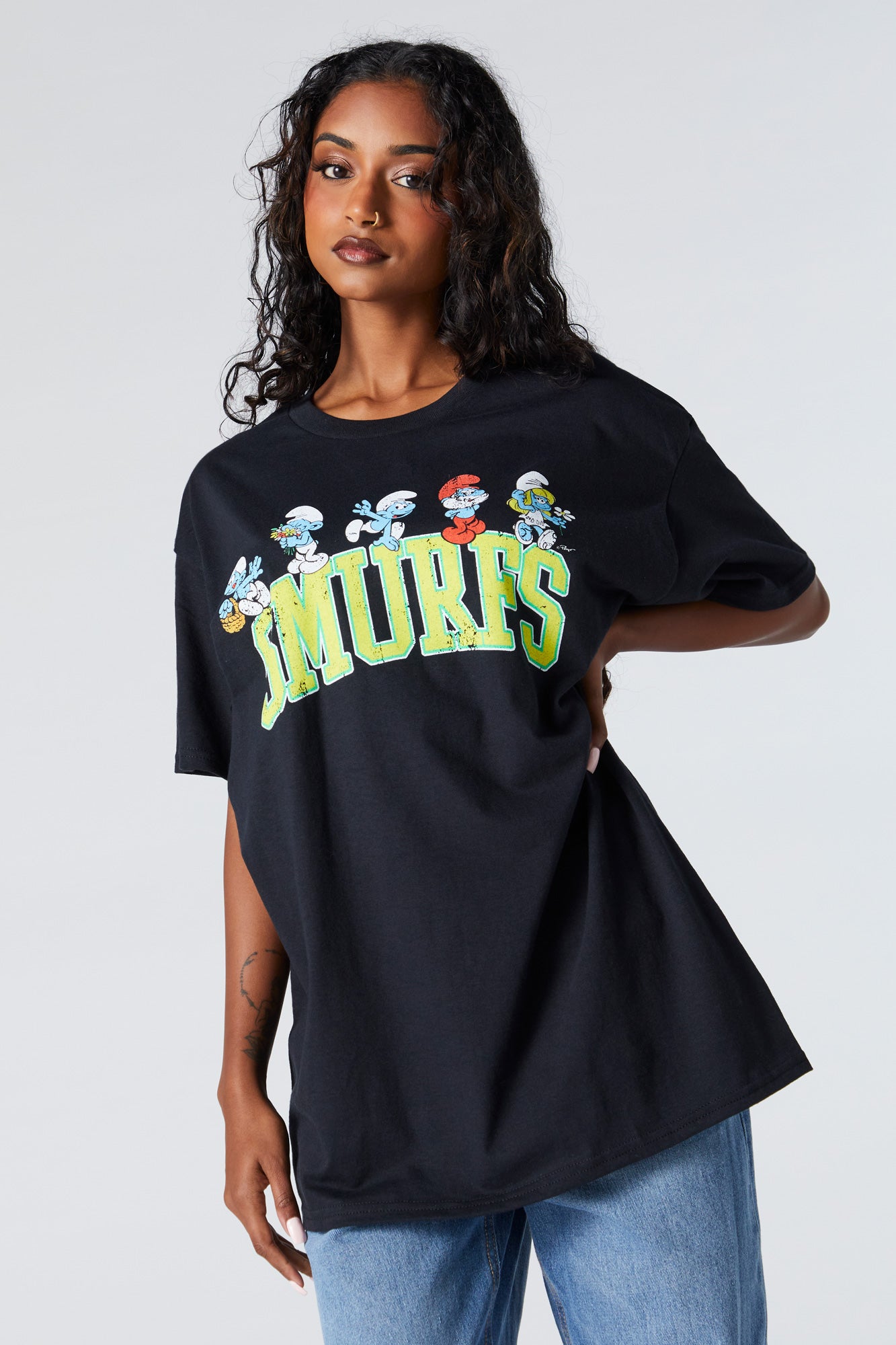 Smurfs Graphic Boyfriend T-Shirt – Urban Planet