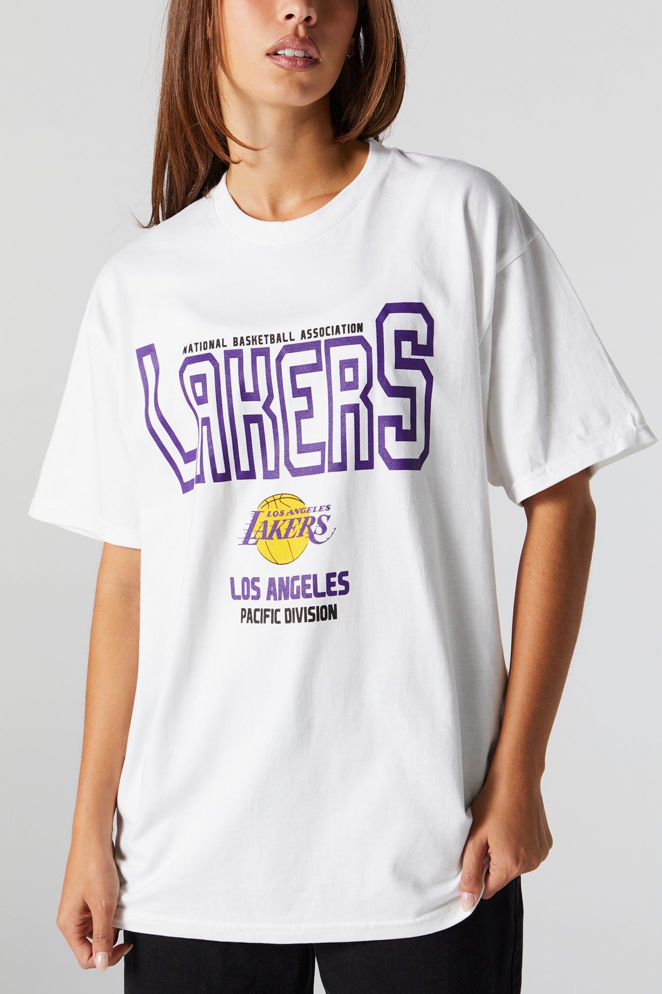 Los Angeles Lakers Cropped Boyfriend Graphic Tee