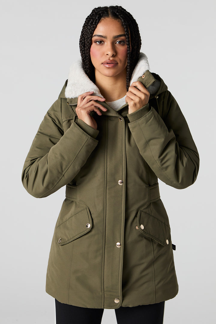 Faux Fur Lined Hooded Parka