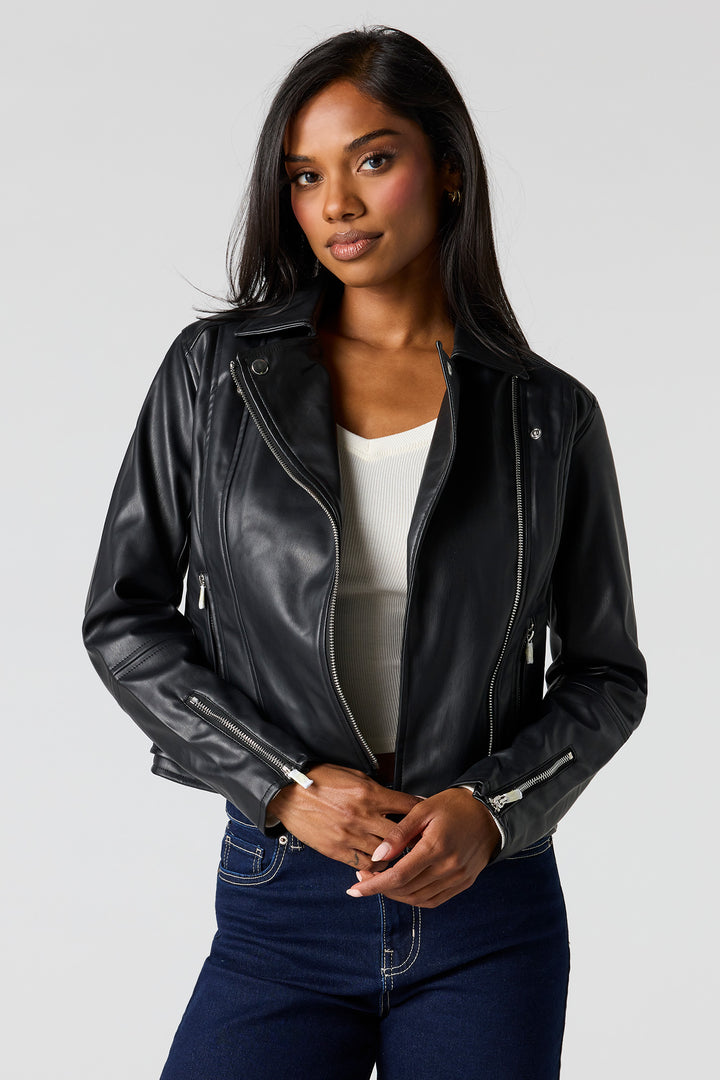 Faux Leather Biker Jacket