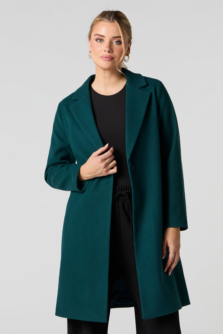 Single Button Wool Coat