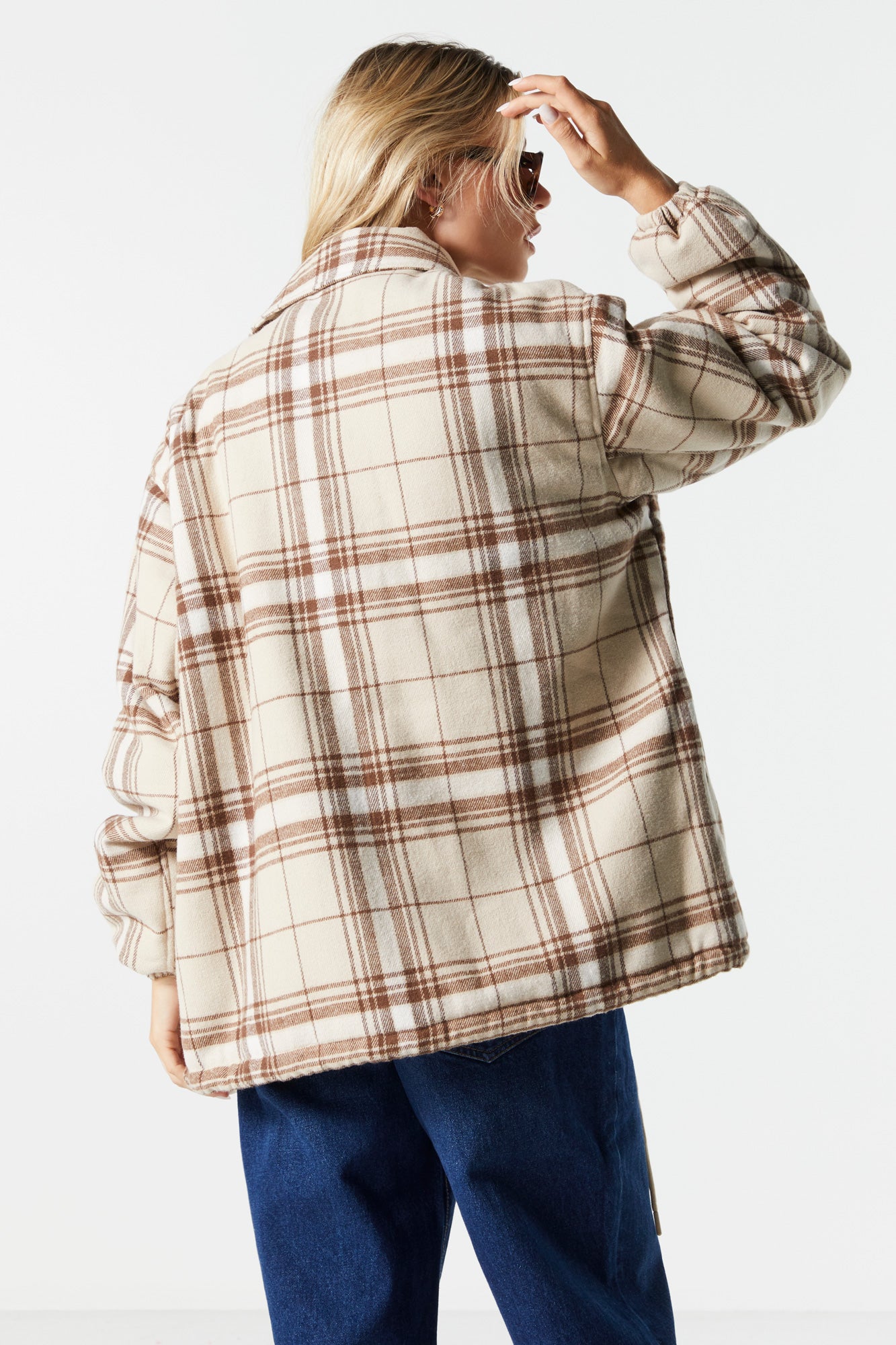 Oversized Plaid Coach Jacket