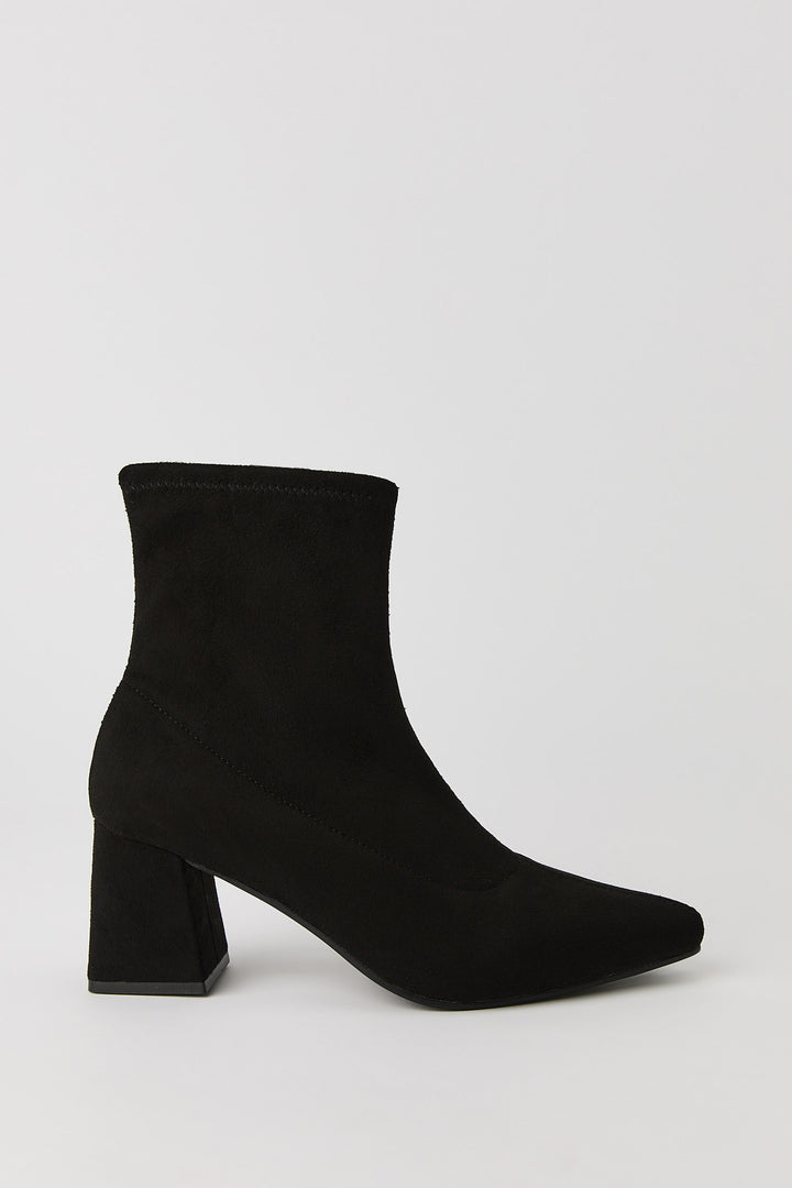 Pointed Toe Block Heel Booties