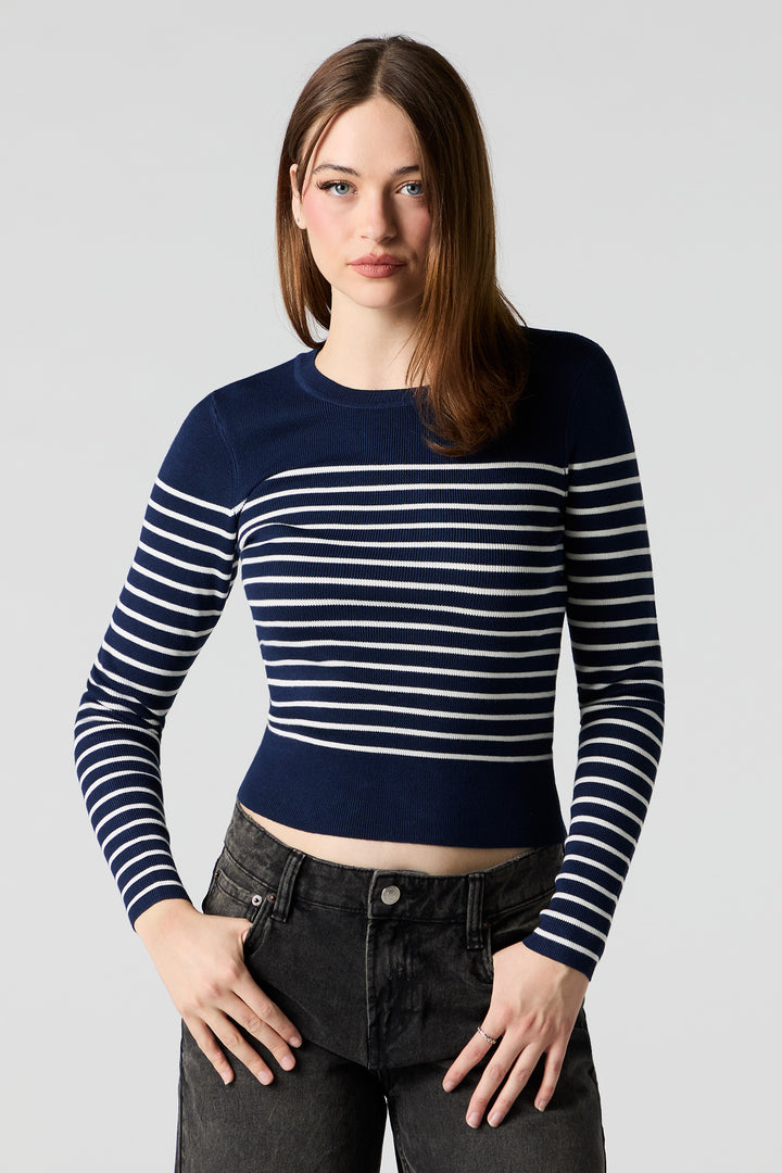 Chandail en tricot rayé