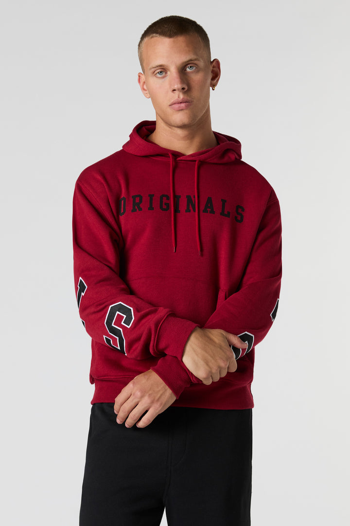 Twill Embroidered Fleece Hoodie