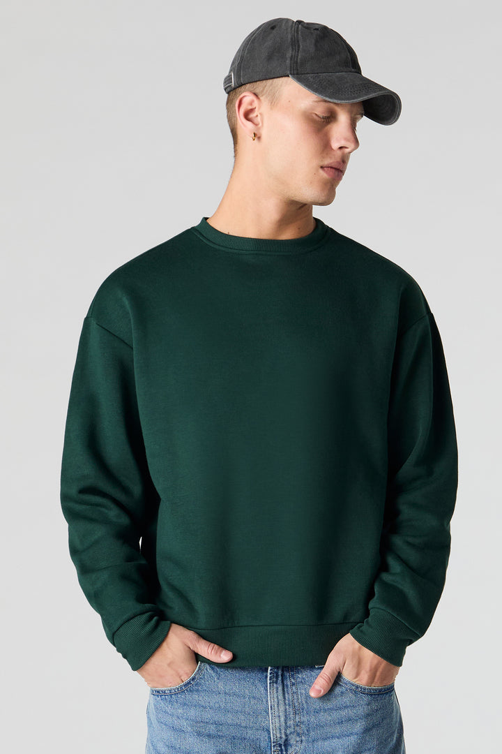 Solid Fleece Crewneck Sweatshirt