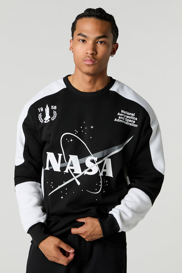 Chandail en molleton à blocs de couleurs et imprimé NASA