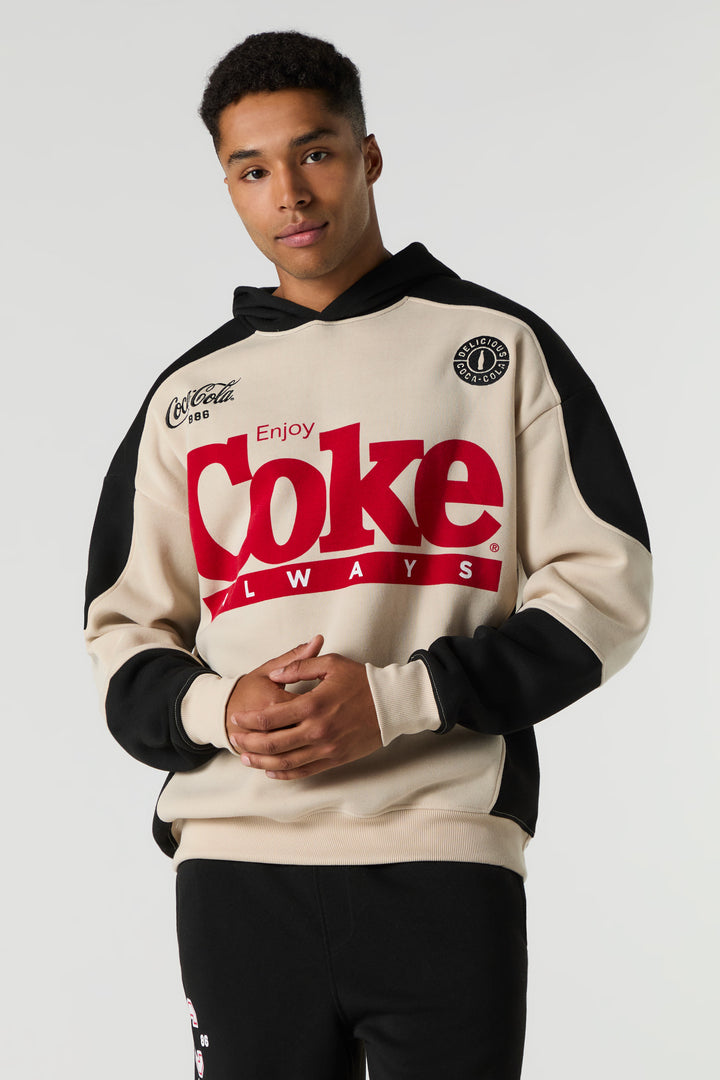Coke Embroidered Graphic Fleece Boxy Hoodie