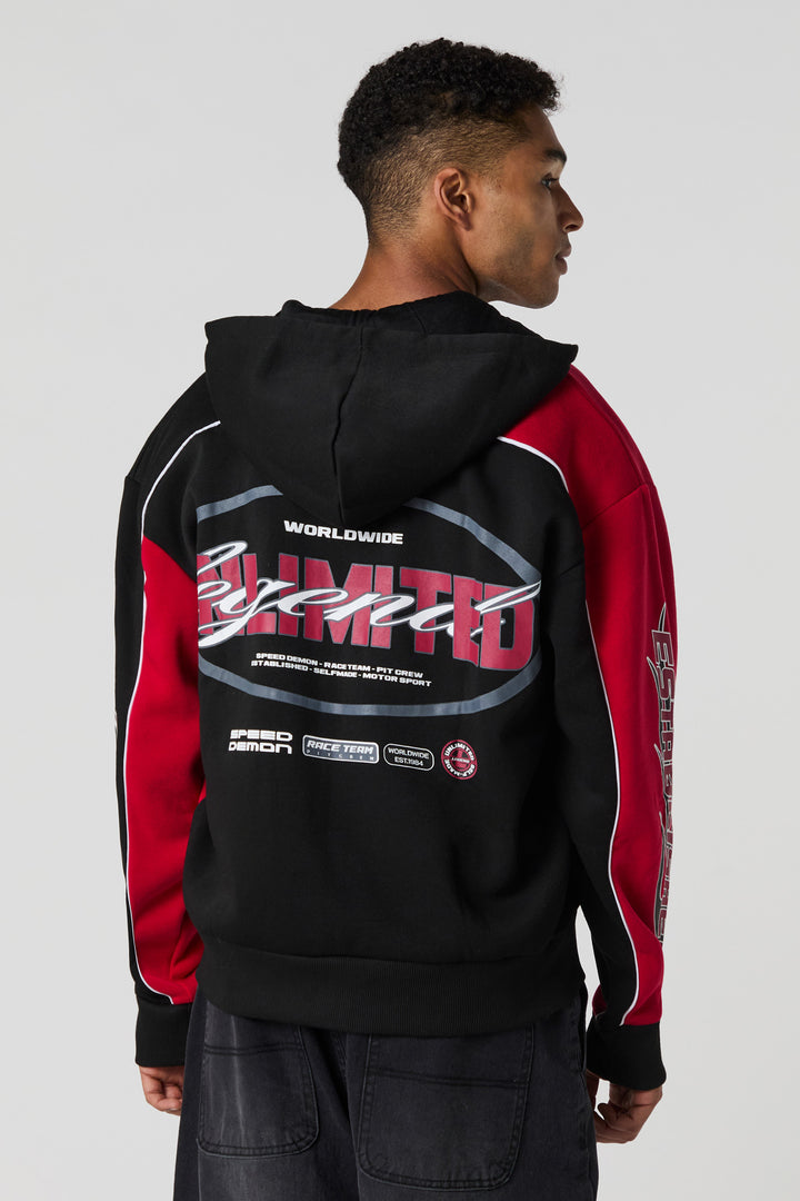 Racing Graphic Fleece Zip-Up Hoodie
