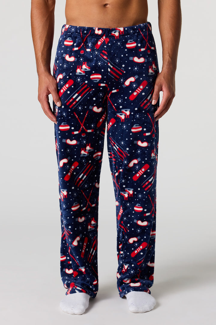 Christmas Print Plush Pajama Pant