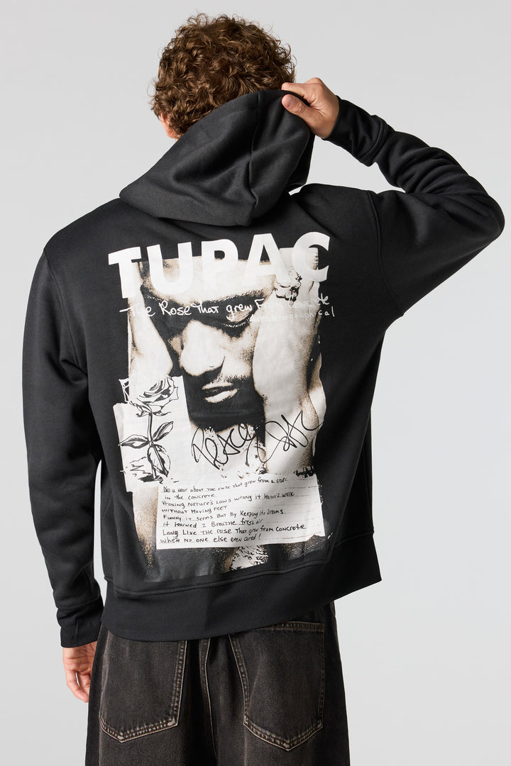 Tupac Rose Graphic Fleece Hoodie