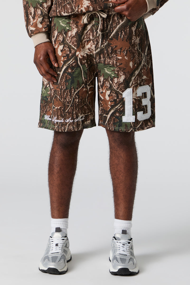 Short en molleton avec empiècement 13 et motif camouflage
