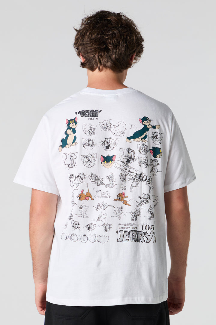 T-shirt à imprimé de dessin Tom and Jerry