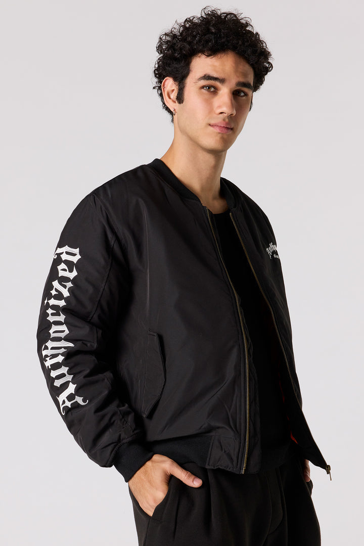Blouson aviateur avec motif brodé