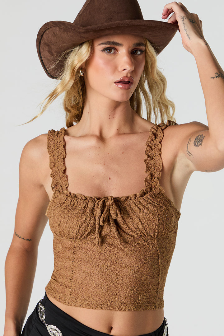 Camisole en dentelle à bretelle flottante