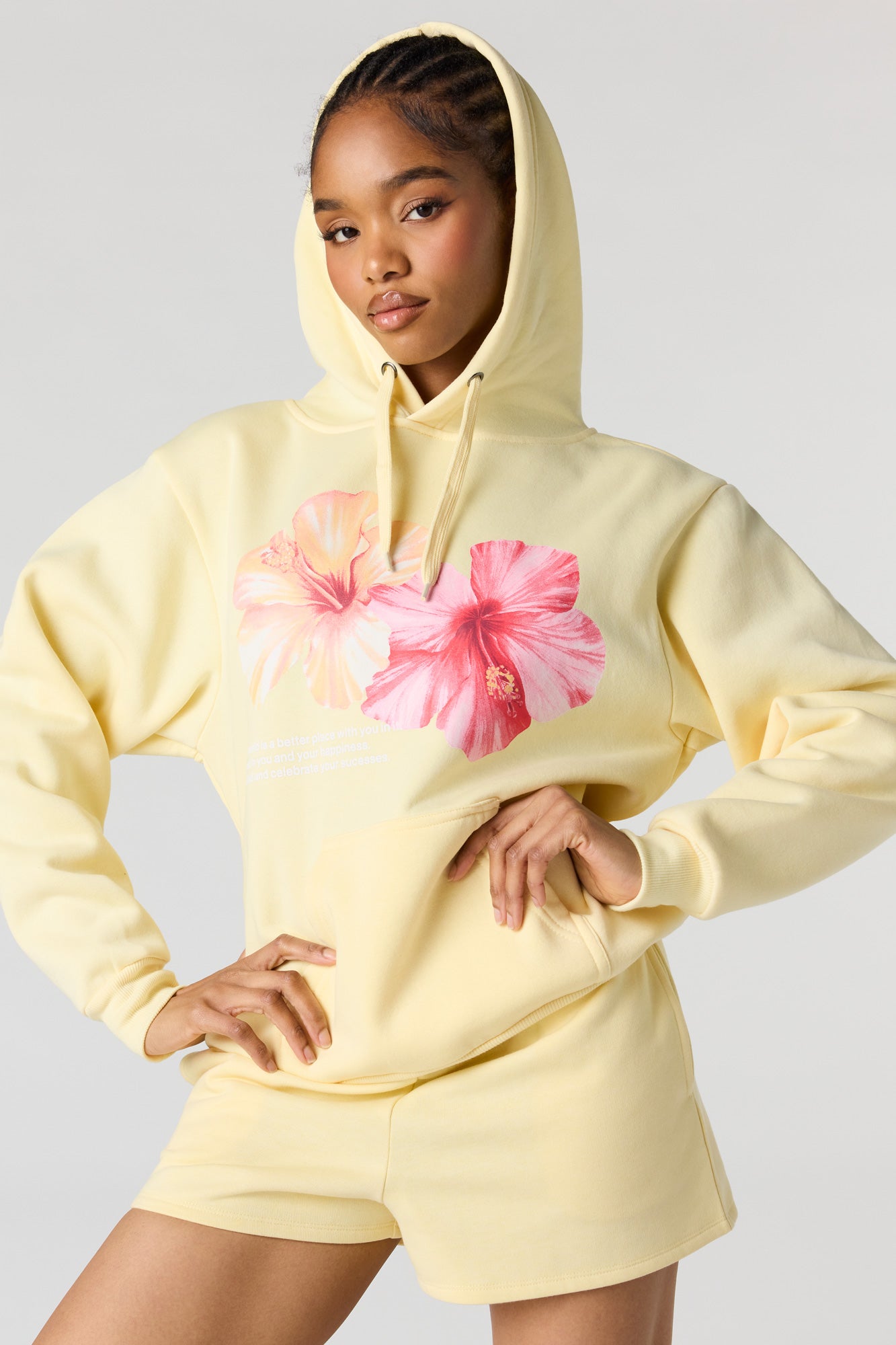 Flower Graphic Fleece Hoodie – Urban Planet
