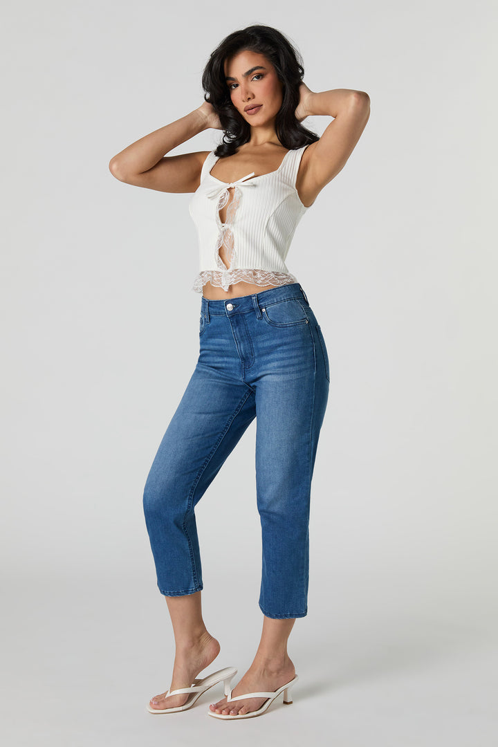 Jean capri mi-taille
