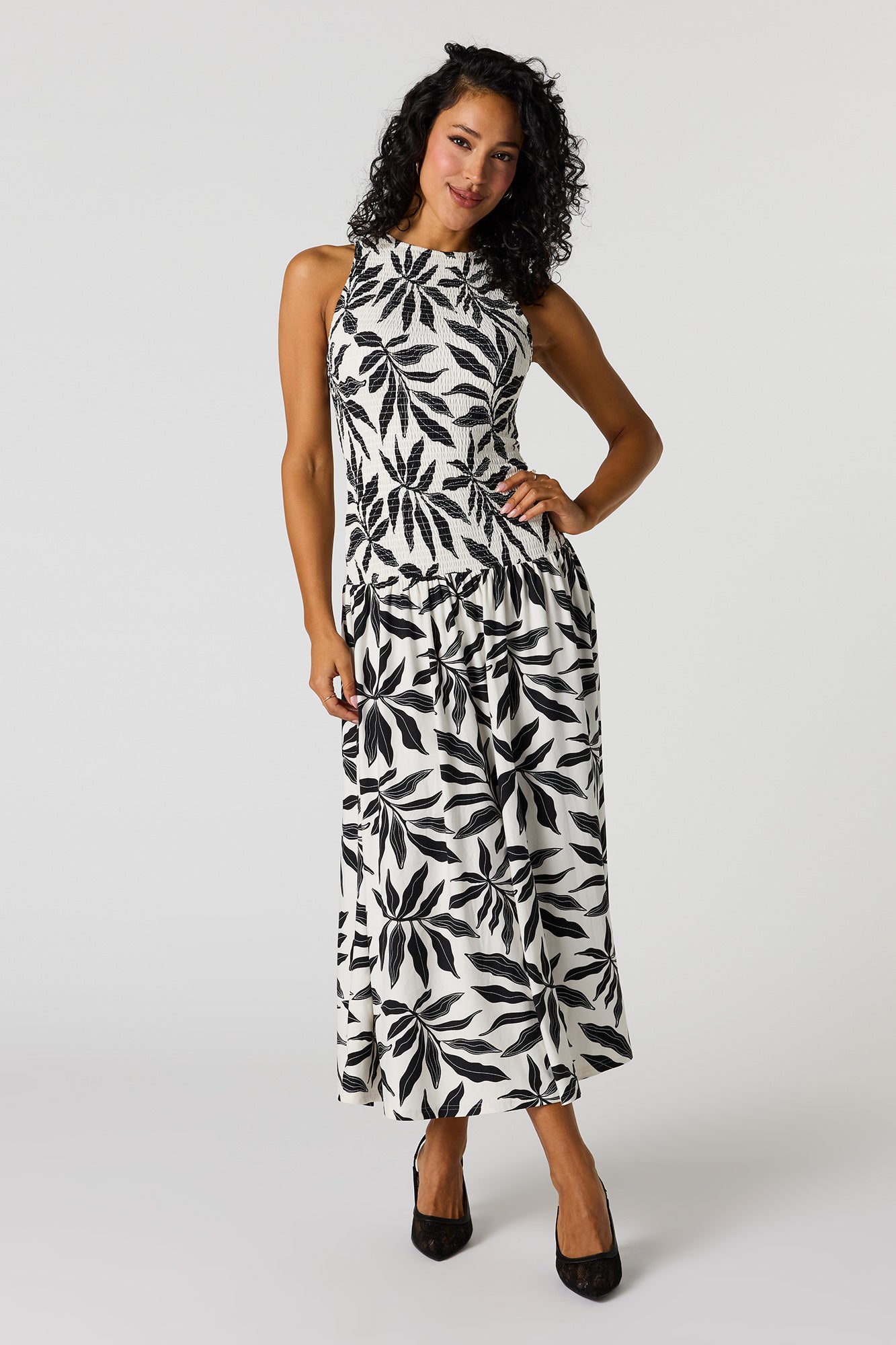 Smocked Drop Waist Maxi Dress  Urban Planet