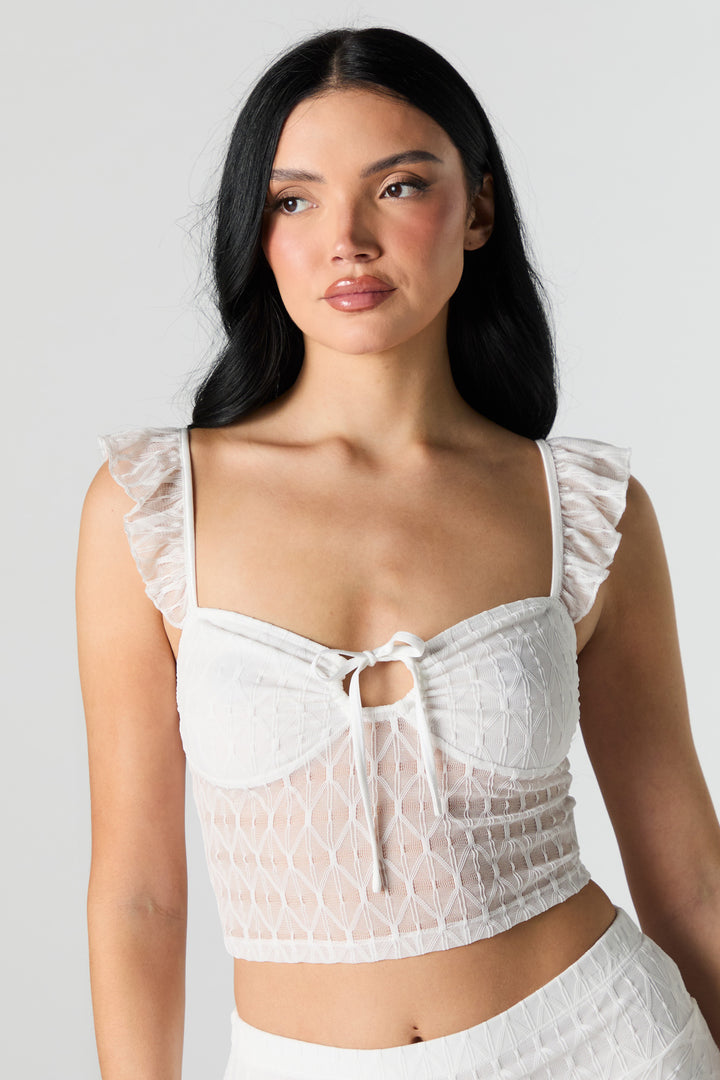 Lace Flutter Strap Bustier Top