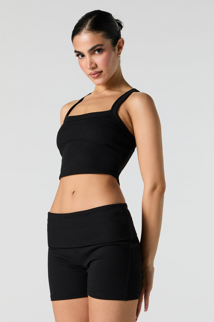 Camisole côtelée à rebord arrondi Active