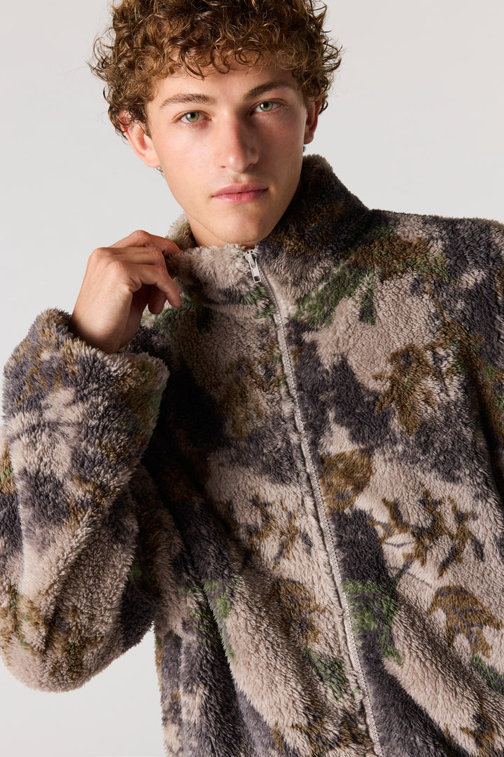 Sherpa Oversized Zip-Up Jacket