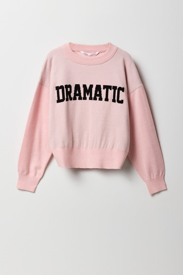 Chandail en tricot jacquard pour fille