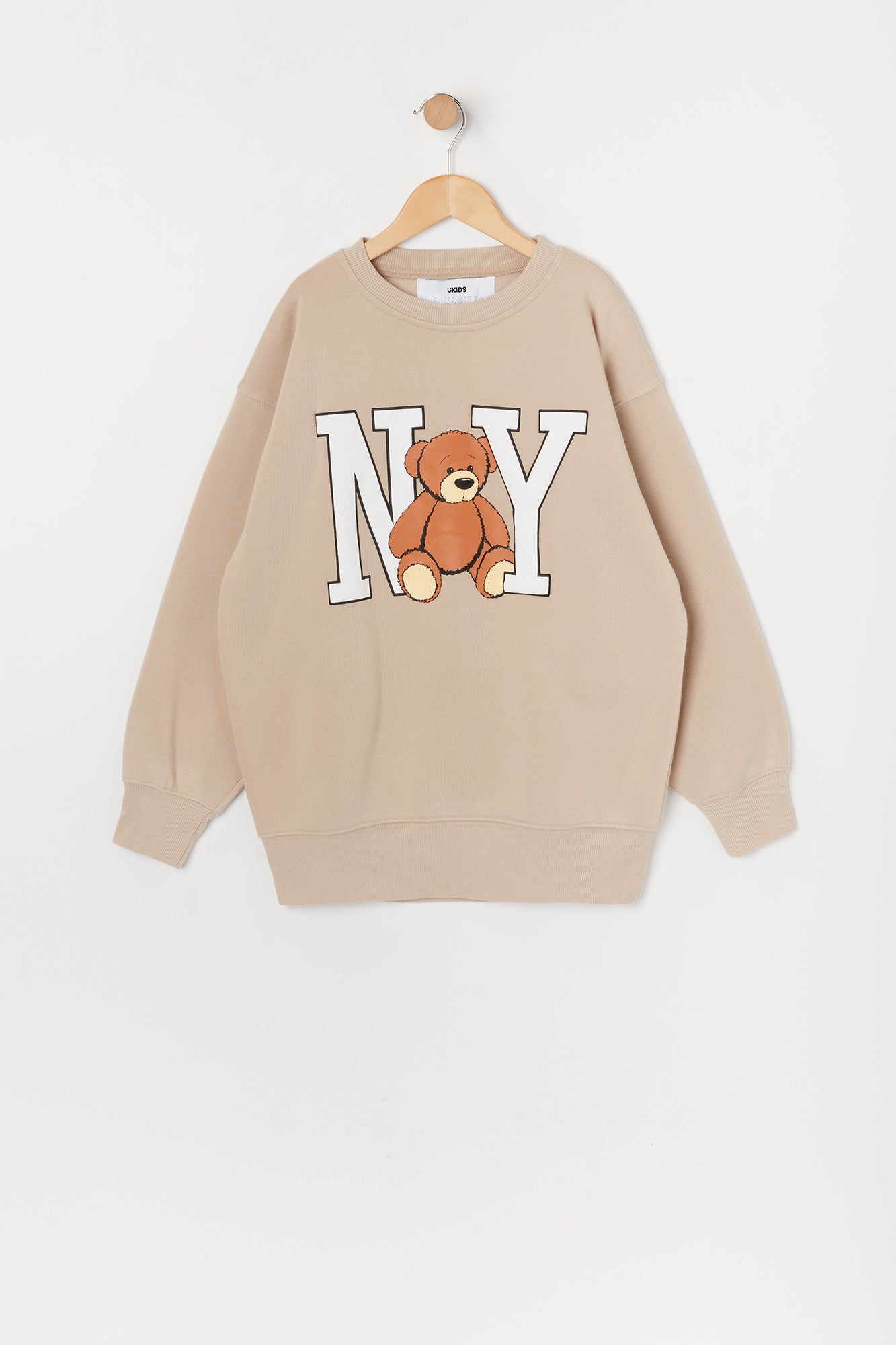 Girls Oversized Sweater – Urban Planet Teddy NY Graphic