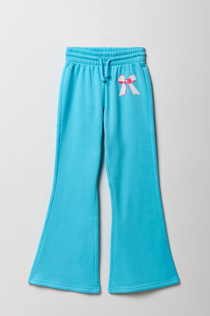 Girls Embroidered Fleece Flare Sweatpant