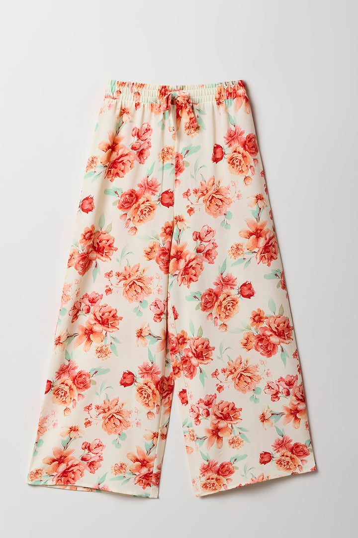 Girls Floral Flowy Wide Leg Pant