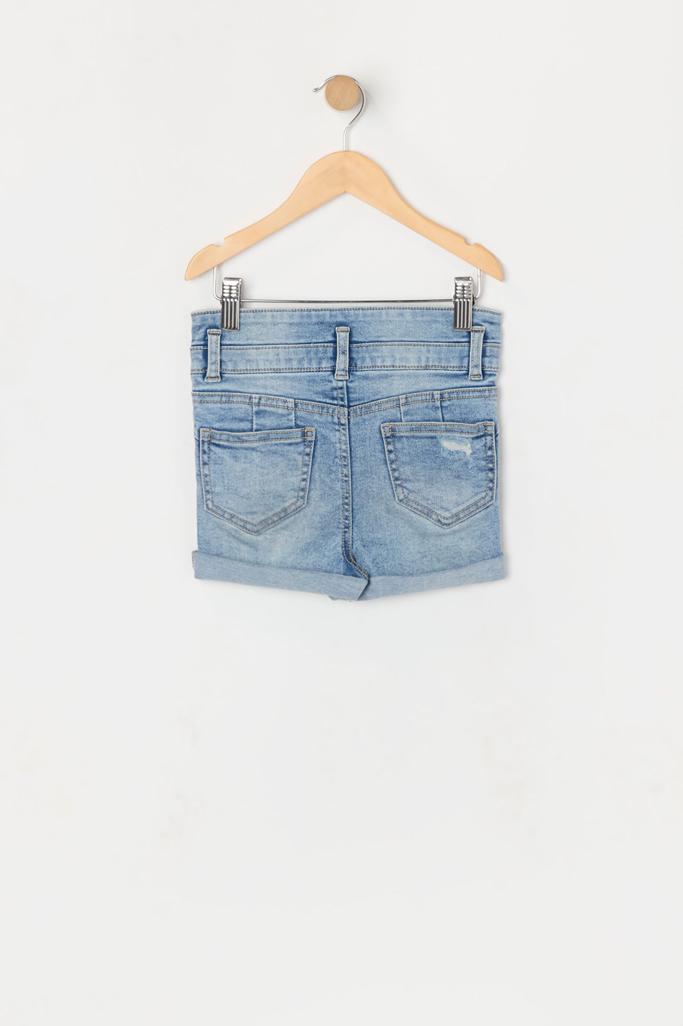 Girls in blue jean sales shorts