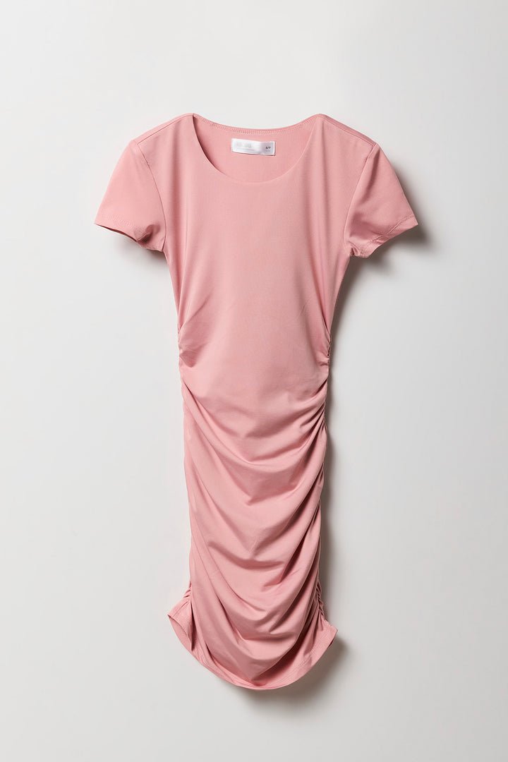 Robe ruchée à manches courtes pour fille