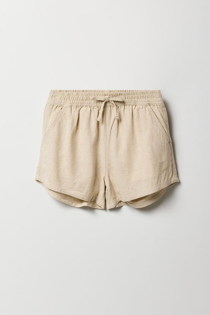 Girls Linen Drawstring Short