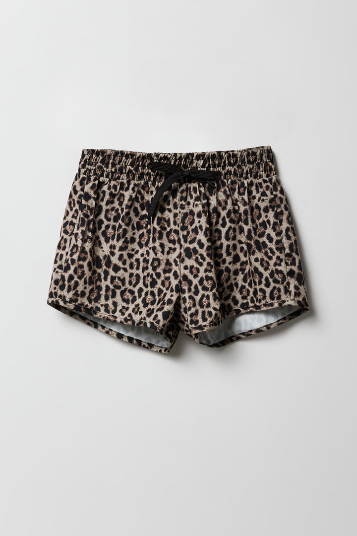 Girls Cheetah Print Swim Short