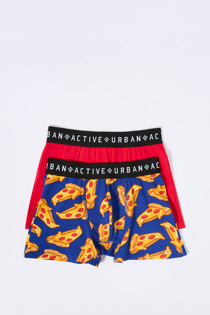 Boys Pizza Print Boxer Brief (2 Pack)