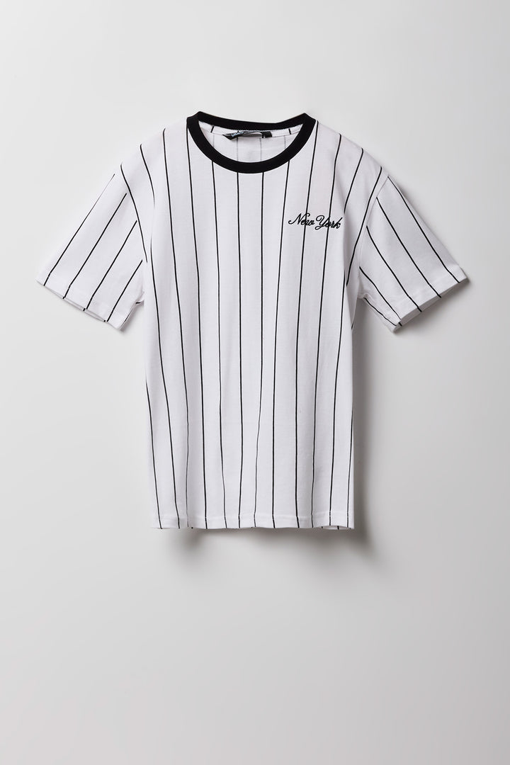 Kids NY Embroidered Striped T-Shirt