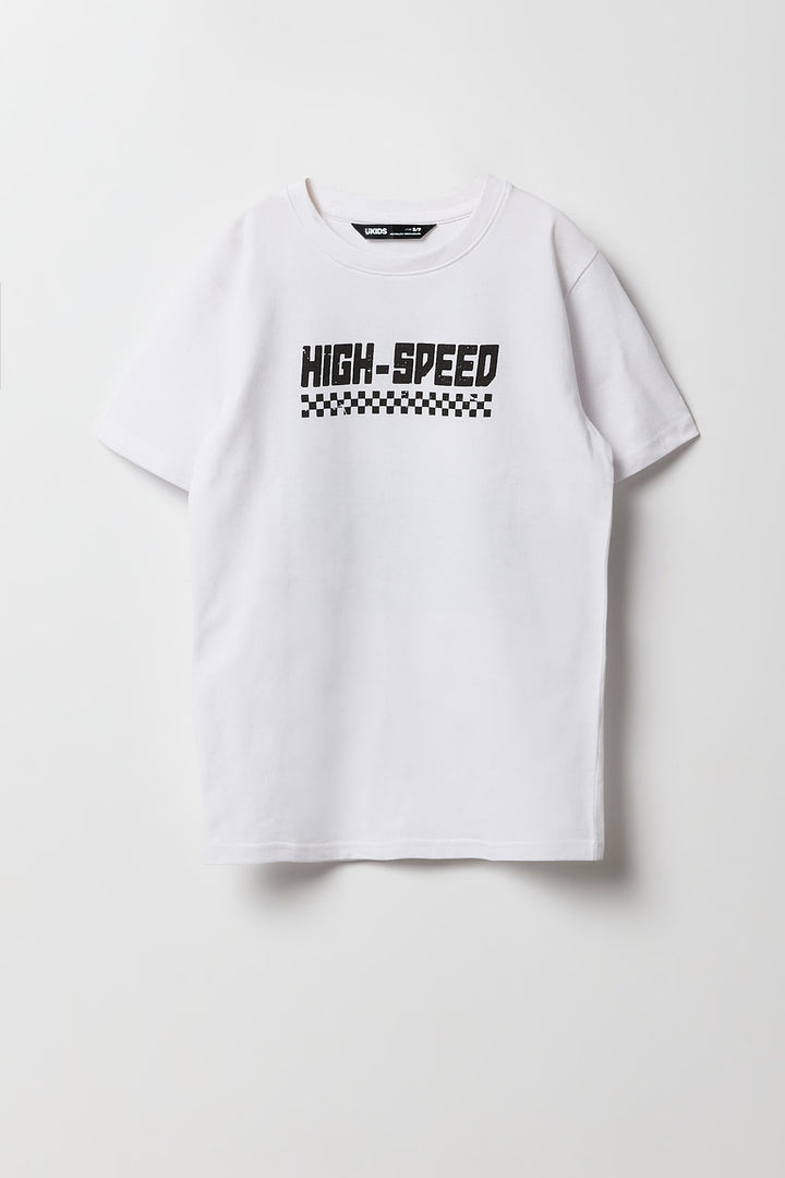 T-shirt à imprimé High Speed Racing pour garçon