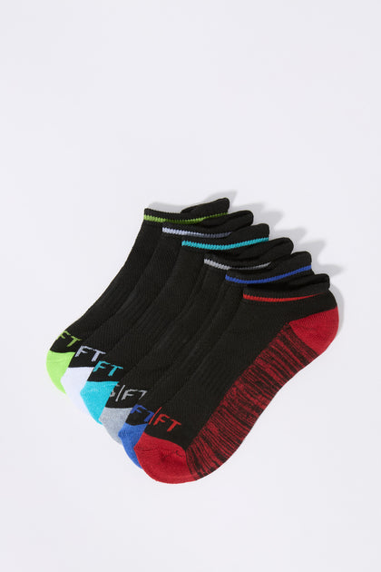 Boys Multicolour Athletic No Show Socks (6 Pack)