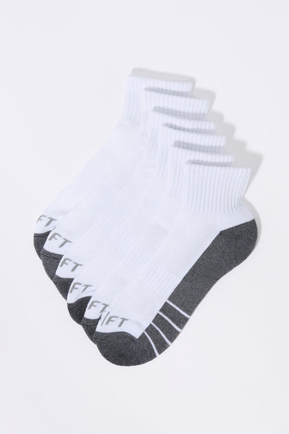 Boys White Athletic Ankle Socks (6 Pack)