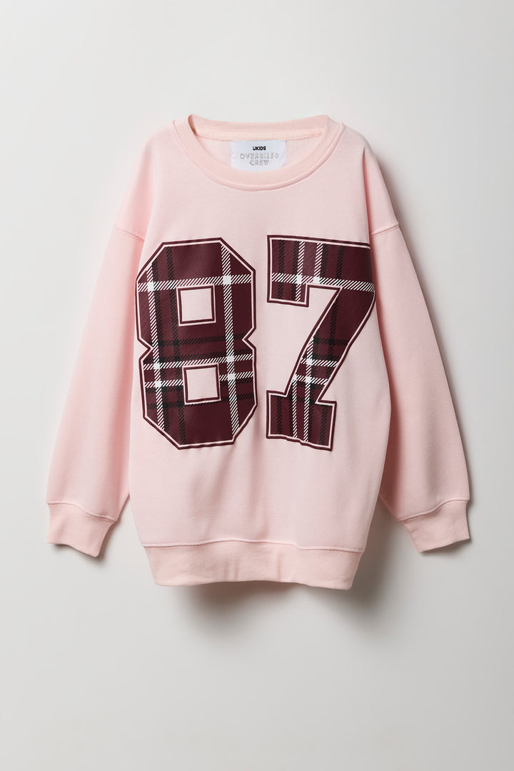 Girls 87 HD Print Oversized Fleece Sweatshirt