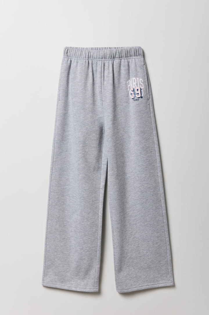 Girls Graphic Fleece Wide Leg Sweatpant