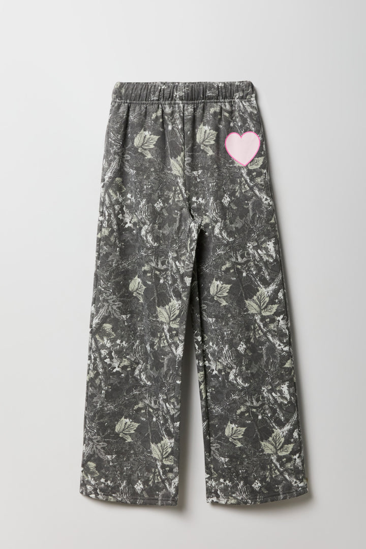 Girls Graphic Fleece Wide Leg Sweatpant