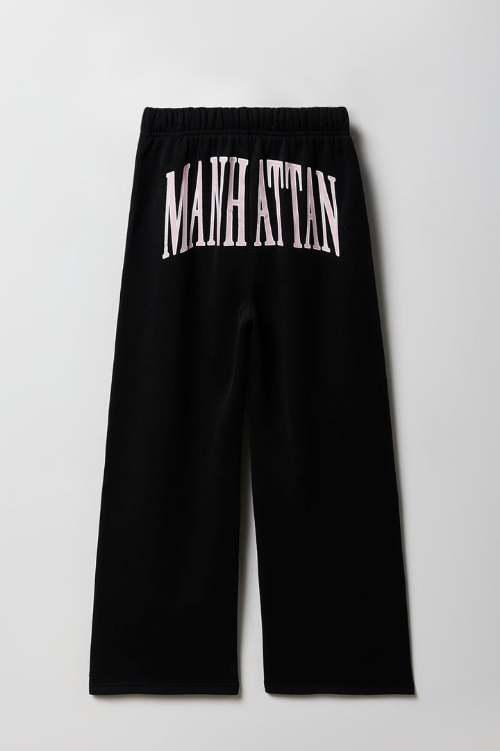 Girls Graphic Fleece Wide Leg Sweatpant