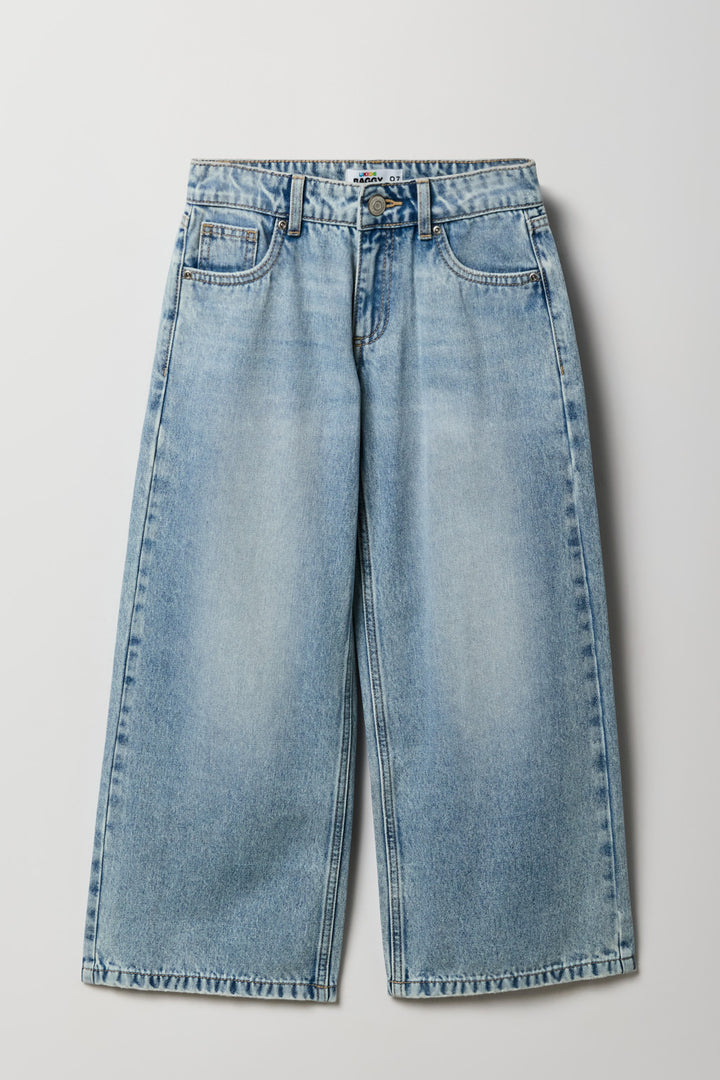 Jean rigide baggy à jambe large pour filles