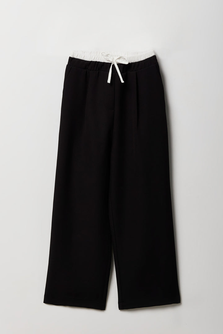 Pantalon habillé avec bande de taille double pour fille