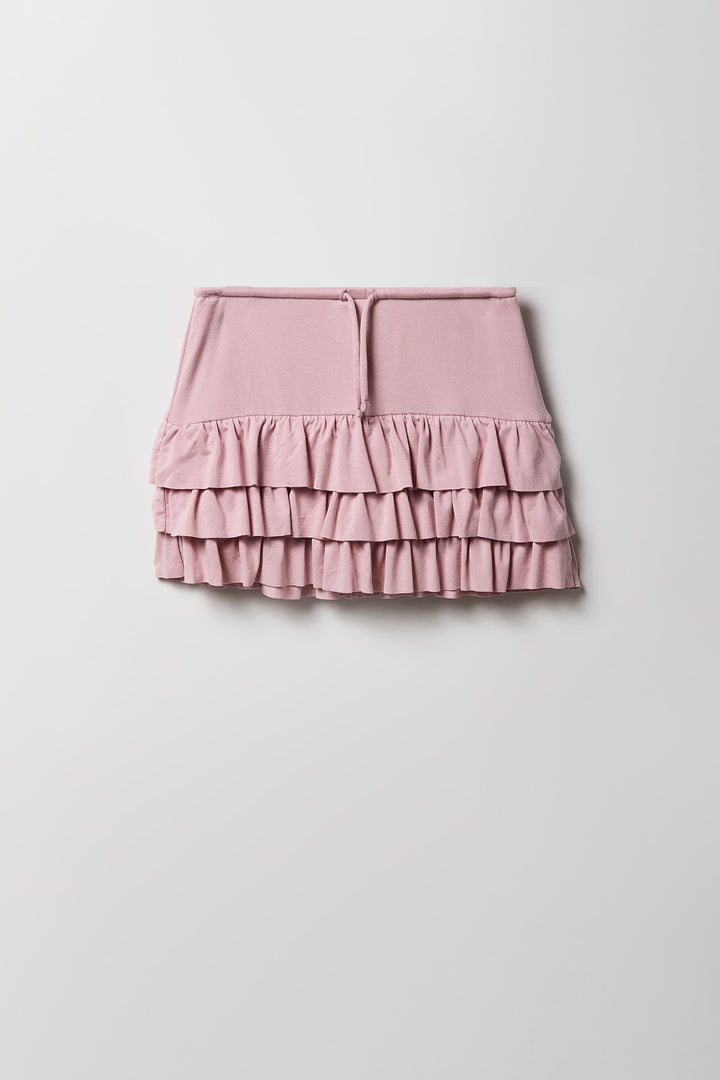 Jupe-short volantée en jersey pour fille