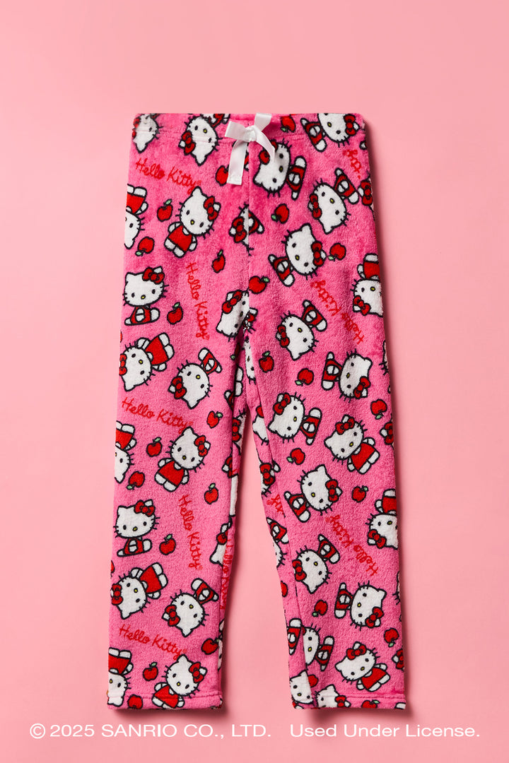 Pantalon de pyjama à jambe large en peluche à imprimé Hello Kitty® pour fille