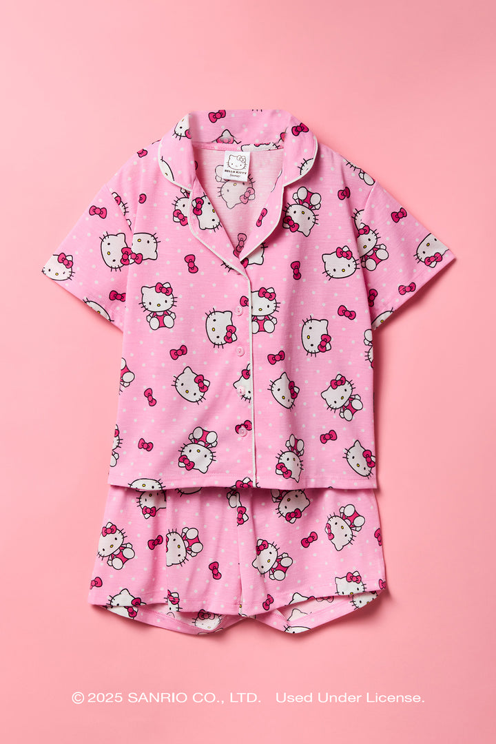 Hello Kitty® Girls Top & Short 2 Piece Pajama Set