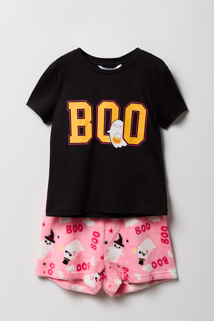 Ensemble-pyjama 2 pièces T-shirt et short Halloween pour filles