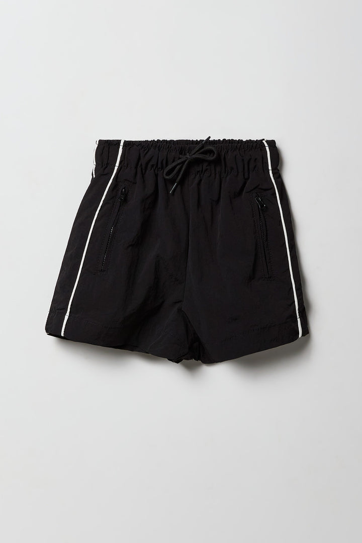 Girls Piping Zipper Pocket Short